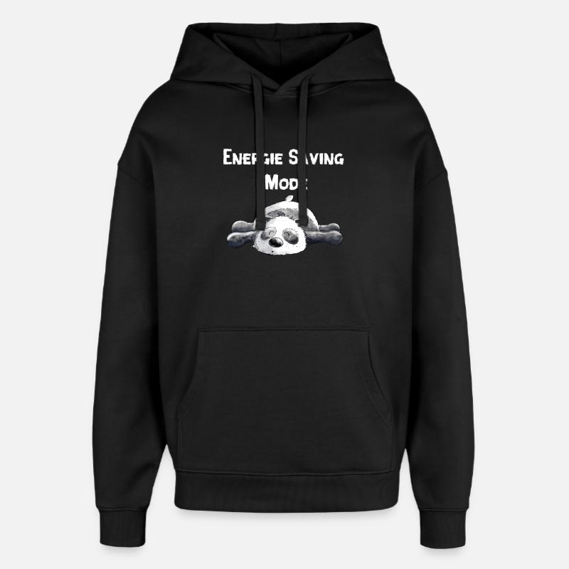 Rêver d’un panda - Sweat à capuche unisexe Stanley/Stella Oversized - noir