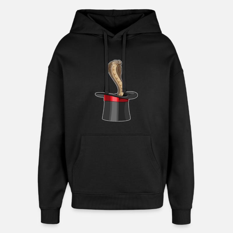 Schlange Zauberer Zylinder - Oversized Unisex Hoodie von Stanley/Stella - Schwarz