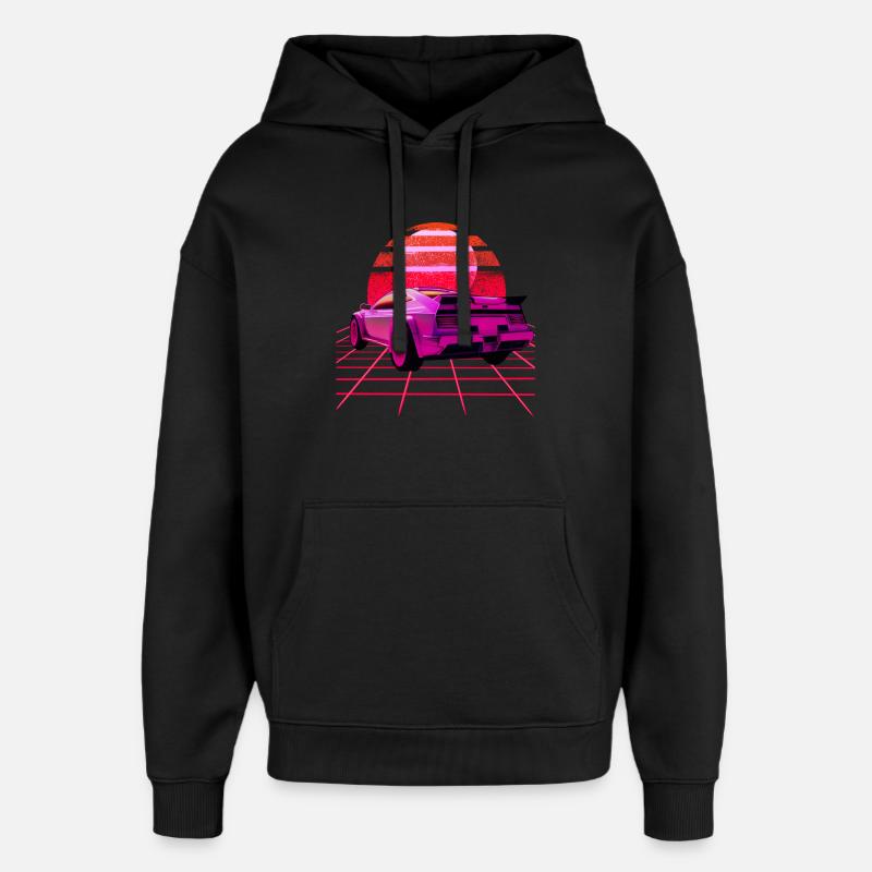 Retro Wave super Car Sunset - Oversized Unisex Hoodie von Stanley/Stella - Schwarz
