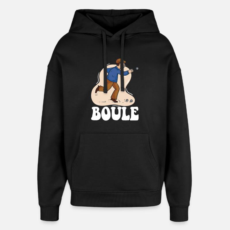 Boule boule pour boules pétanque - Sweat à capuche unisexe Stanley/Stella Oversized - noir