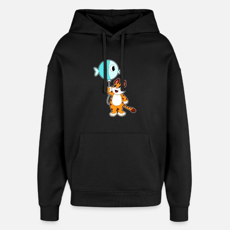 Poisson ballon tigre - Sweat à capuche unisexe Stanley/Stella Oversized - noir