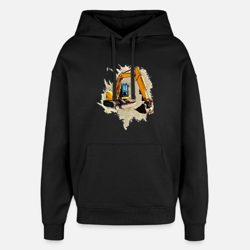 Schaufel-Bagger - Oversized Unisex Hoodie von Stanley/Stella - Schwarz