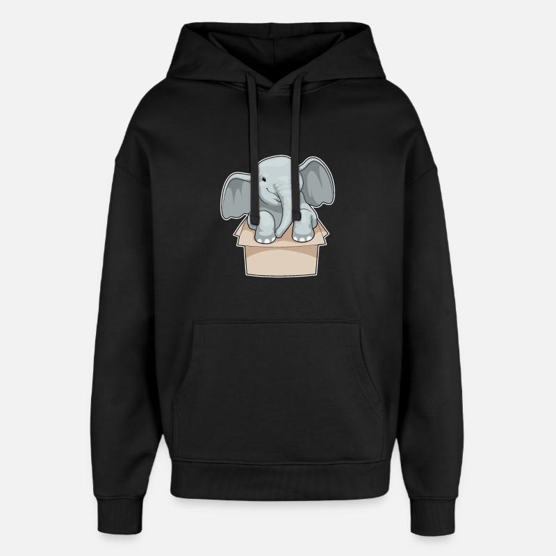 Elefant Box - Oversized Unisex Hoodie von Stanley/Stella - Schwarz
