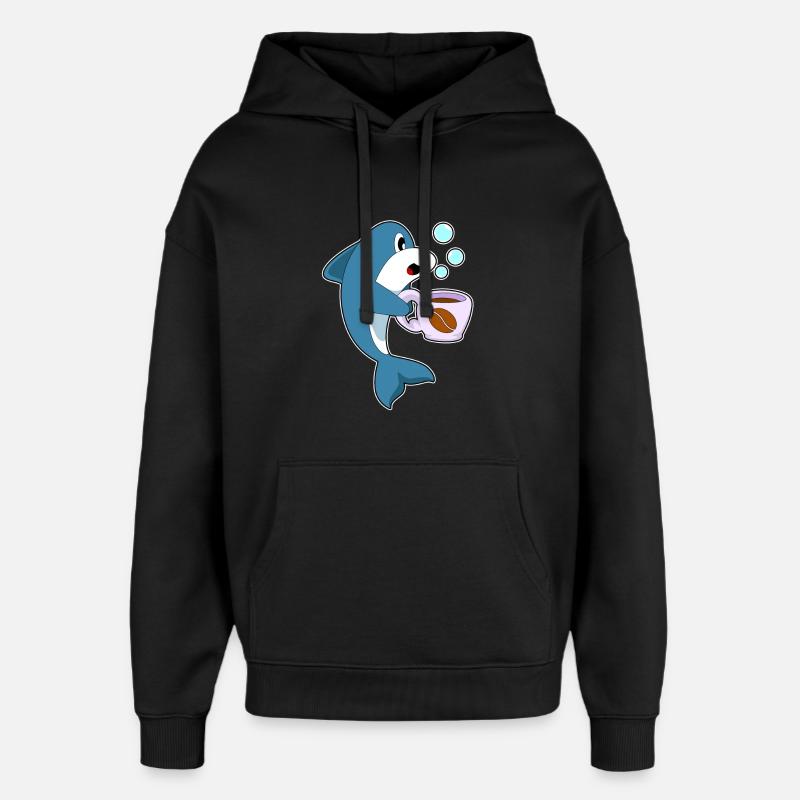 Tasse à café Delfin - Sweat à capuche unisexe Stanley/Stella Oversized - noir