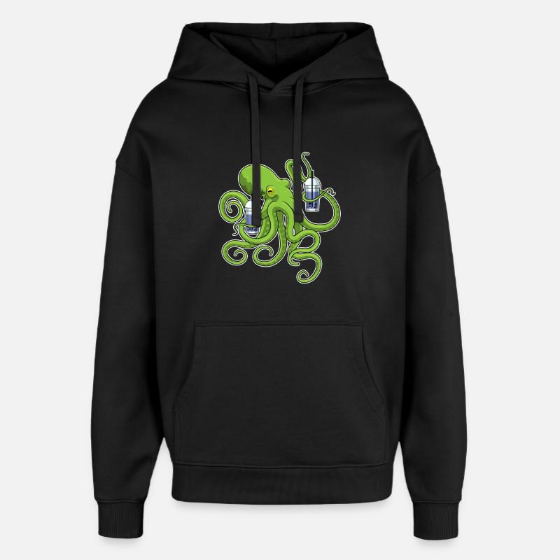 Krake Bubble tea - Oversized Unisex Hoodie von Stanley/Stella - Schwarz
