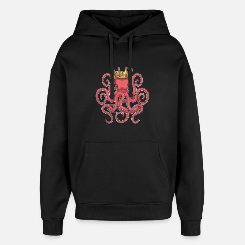 Krake Krone - Oversized Unisex Hoodie von Stanley/Stella - Schwarz