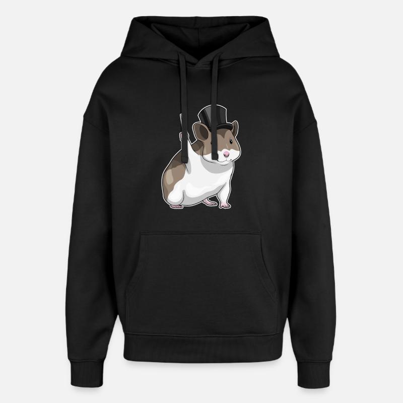 Hamster Wizard Wand - Oversized Unisex Hoodie by Stanley/Stella - black