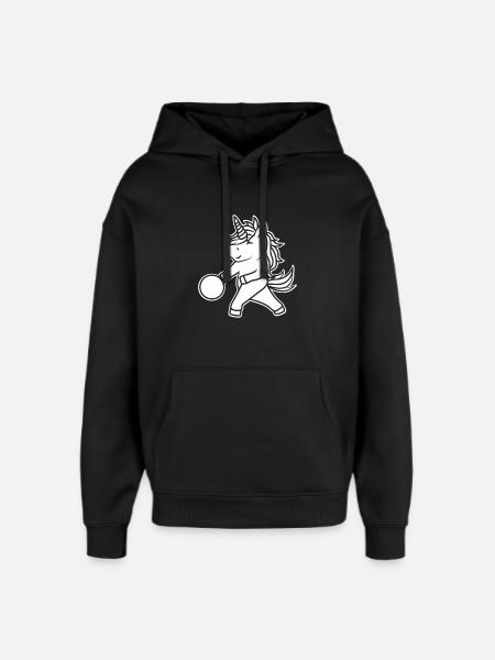 Einhorn Bowler Kinder - Oversized Unisex Hoodie von Stanley/Stella - Schwarz