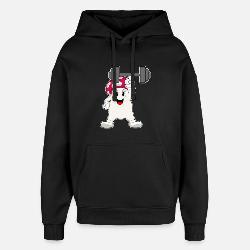 Champignon Bodybuilding Haltère - Sweat à capuche unisexe Stanley/Stella Oversized - noir