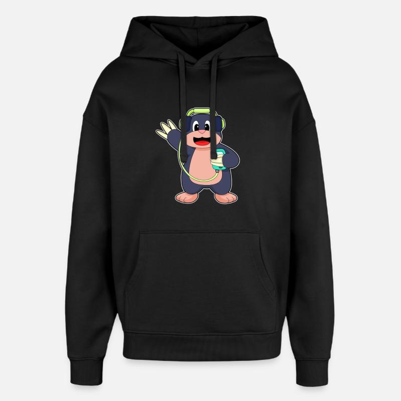 Mole Headphones Musique - Sweat à capuche unisexe Stanley/Stella Oversized - noir