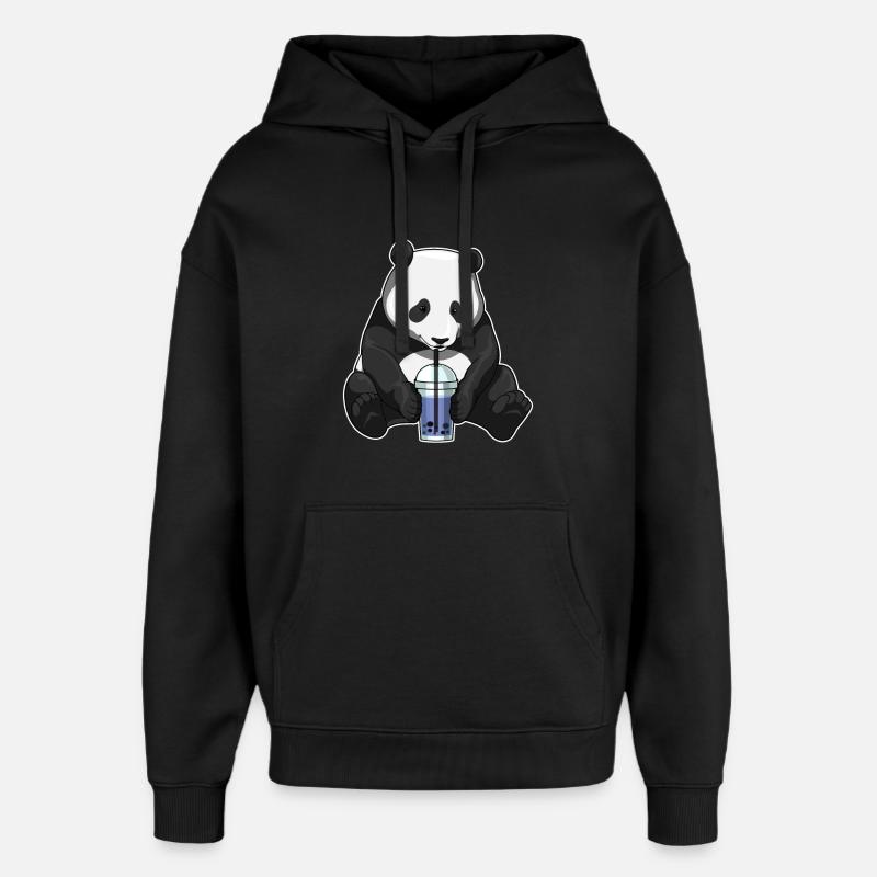 Panda Bubble Tea - Sweat à capuche unisexe Stanley/Stella Oversized - noir