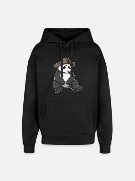 Chapeau de pirate panda - Sweat à capuche unisexe Stanley/Stella Oversized - noir