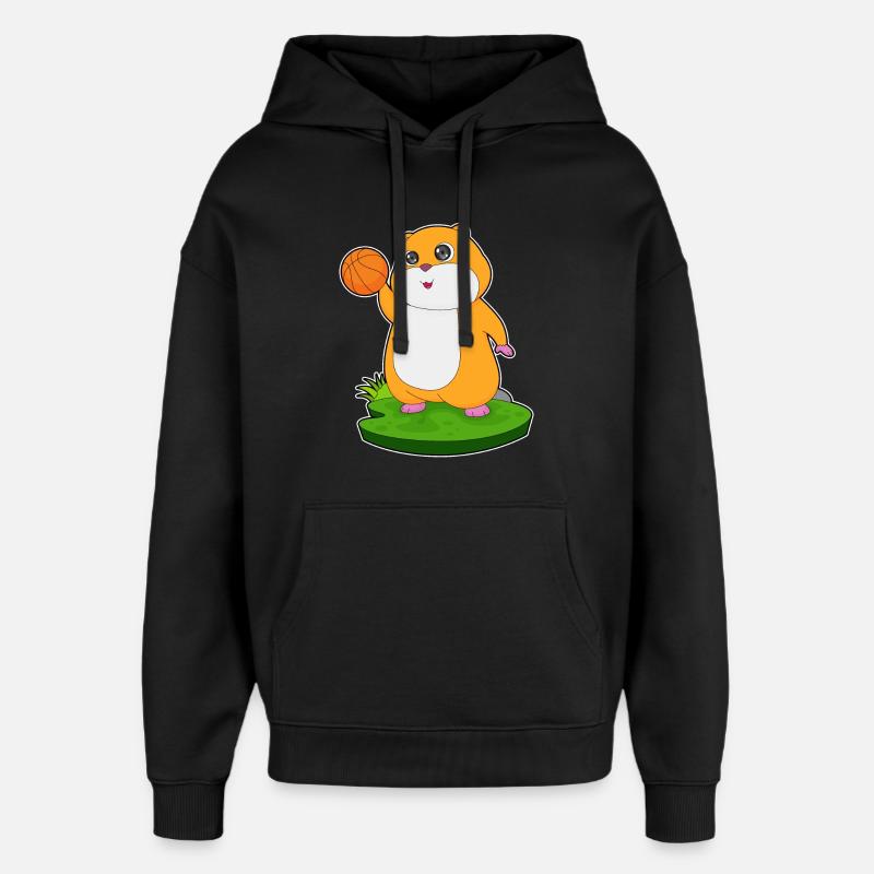 Hamster Basketteur Basketteur - Sweat à capuche unisexe Stanley/Stella Oversized - noir