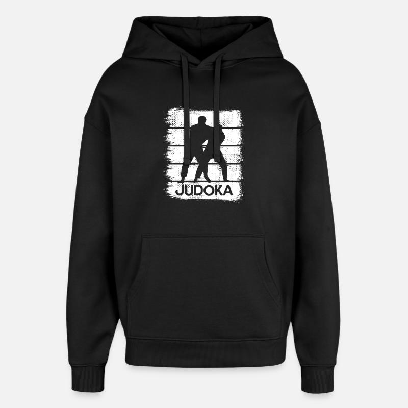 Dessin de judo - Sweat à capuche unisexe Stanley/Stella Oversized - noir