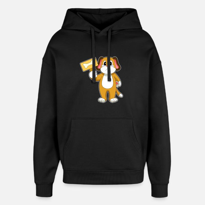Hund Knochen - Oversized Unisex Hoodie von Stanley/Stella - Schwarz