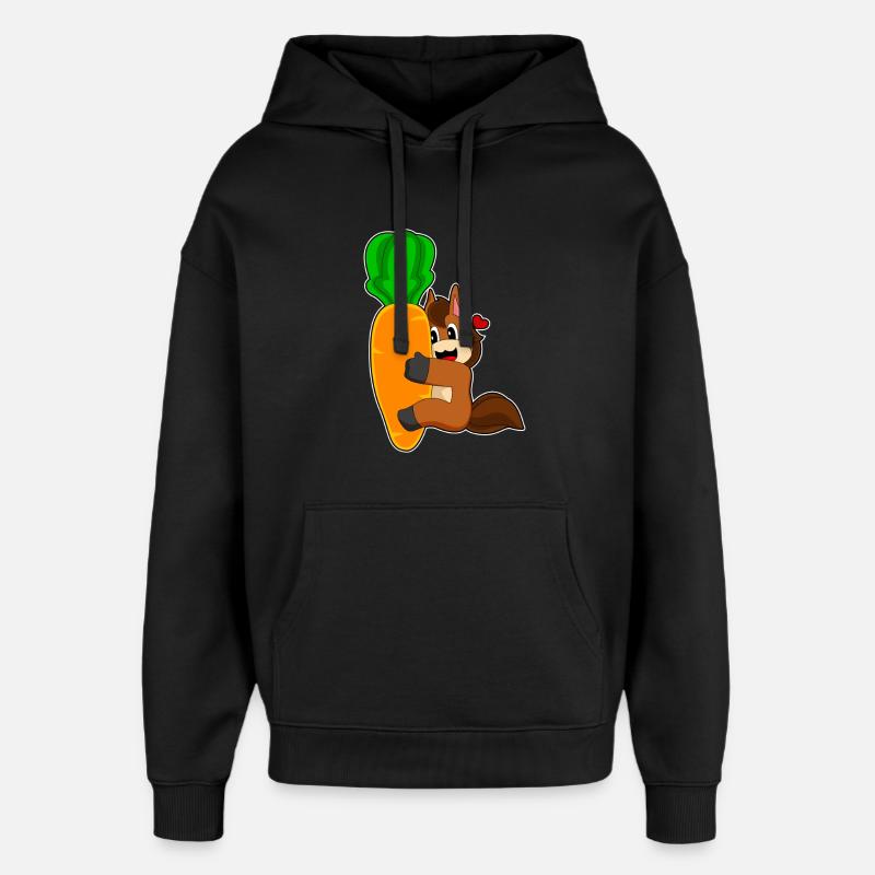 Pferd Karotte - Oversized Unisex Hoodie von Stanley/Stella - Schwarz