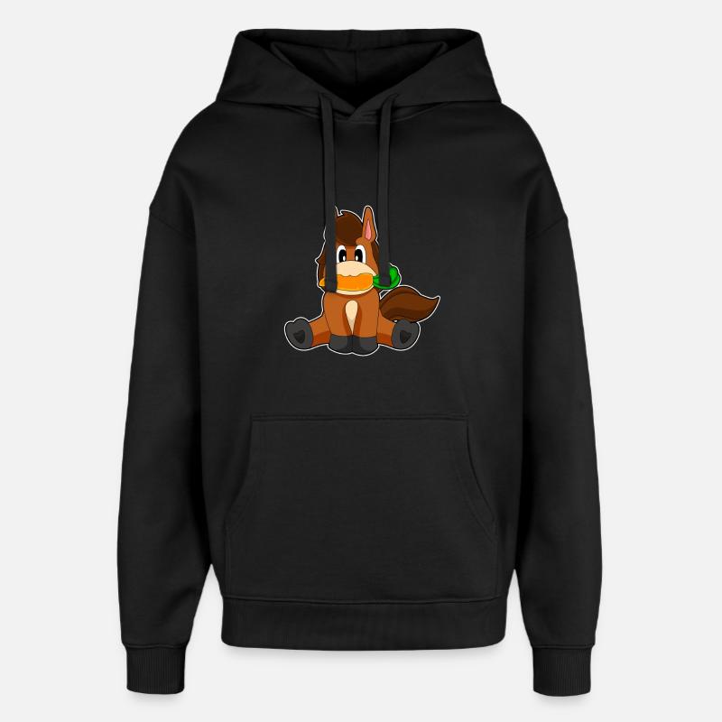 Carotte à cheval - Sweat à capuche unisexe Stanley/Stella Oversized - noir