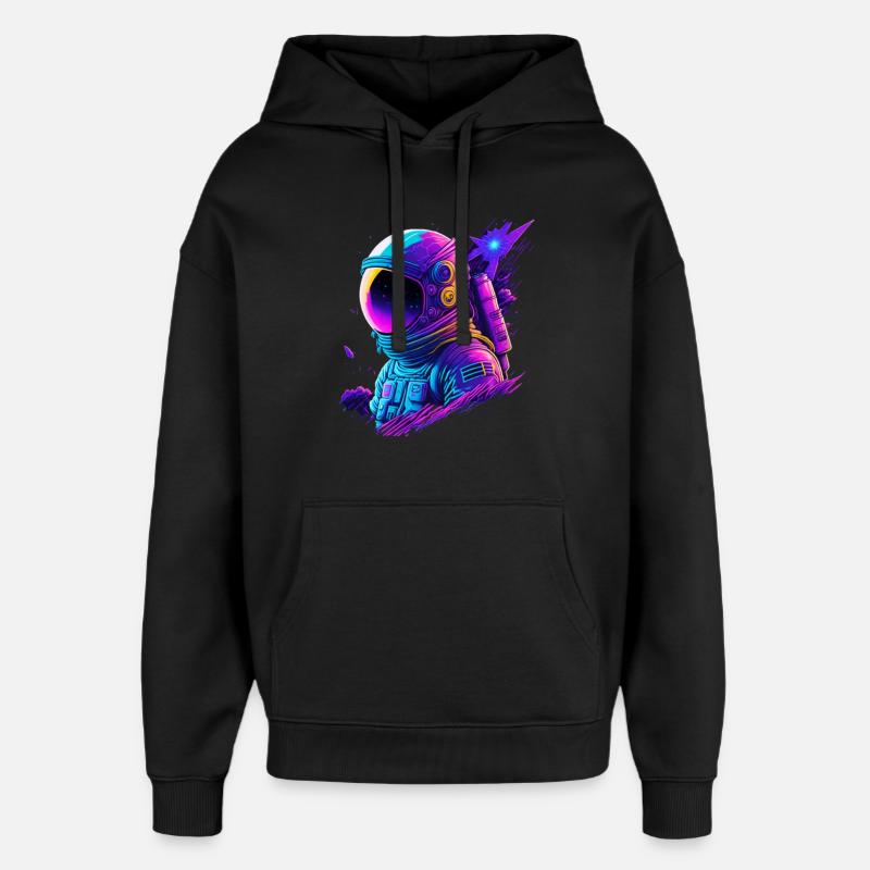 Synthwave Astronaute Space Explorer - Sweat à capuche unisexe Stanley/Stella Oversized - noir
