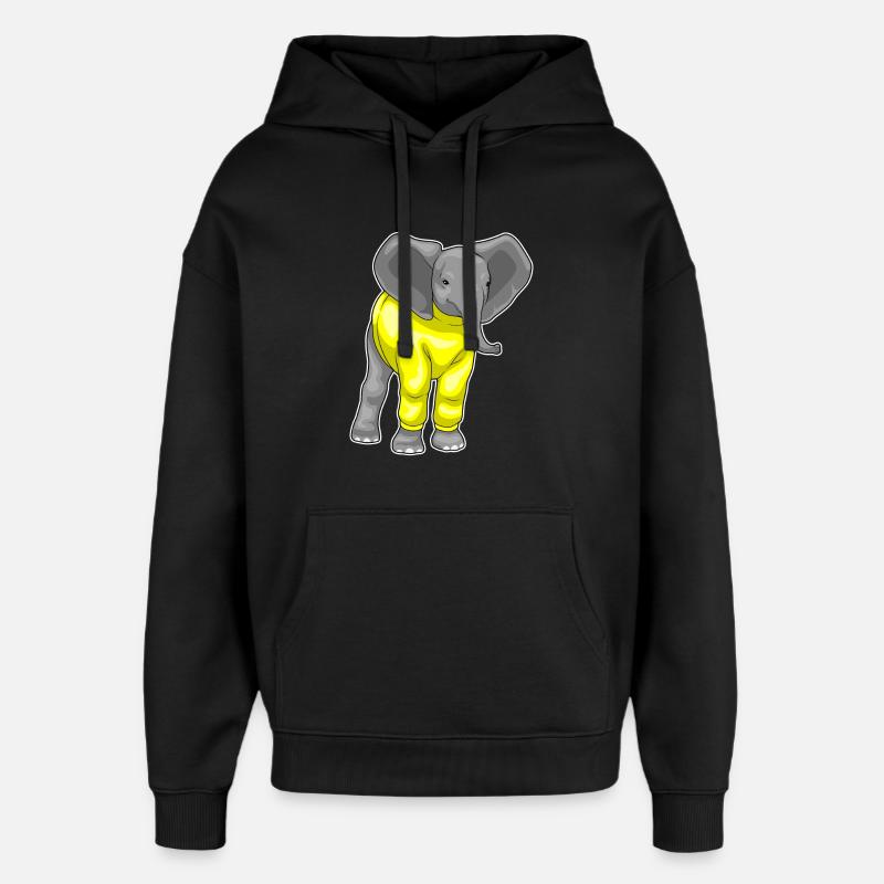 Elefant Winter - Oversized Unisex Hoodie von Stanley/Stella - Schwarz