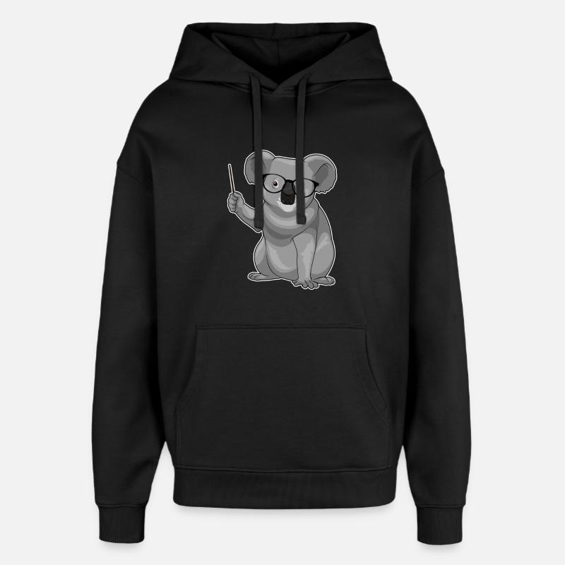 Koala Teacher Pointer - Sweat à capuche unisexe Stanley/Stella Oversized - noir
