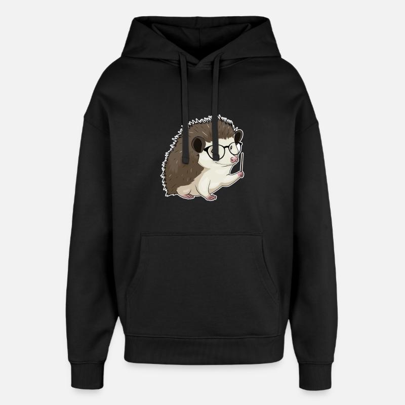 Pointeur d’enseignant hérisson - Sweat à capuche unisexe Stanley/Stella Oversized - noir