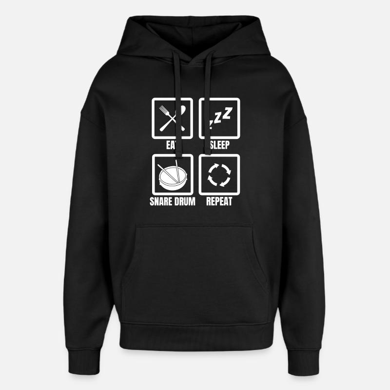 Horaire des batteurs - Sweat à capuche unisexe Stanley/Stella Oversized - noir