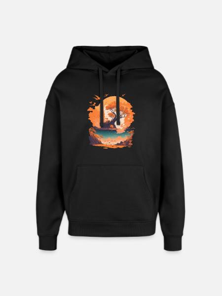 Pure nature Holiday Relaxation - Oversized Unisex Hoodie by Stanley/Stella - black