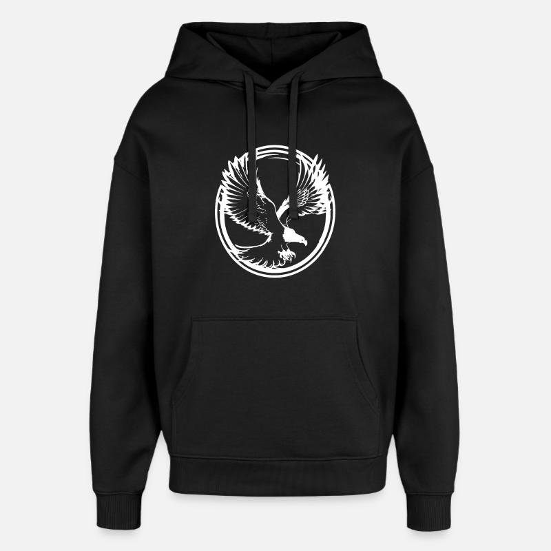 Strong eagle silhouette - Oversized Unisex Hoodie by Stanley/Stella - black