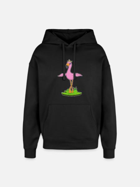 Flamingo Crown - Oversized Unisex Hoodie by Stanley/Stella - black