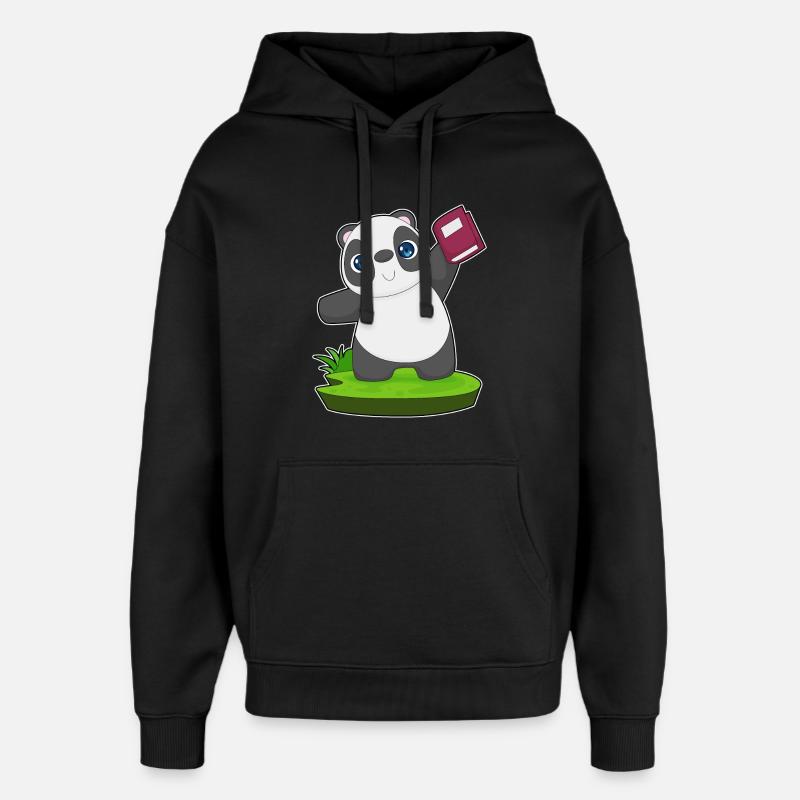 Livre Panda - Sweat à capuche unisexe Stanley/Stella Oversized - noir