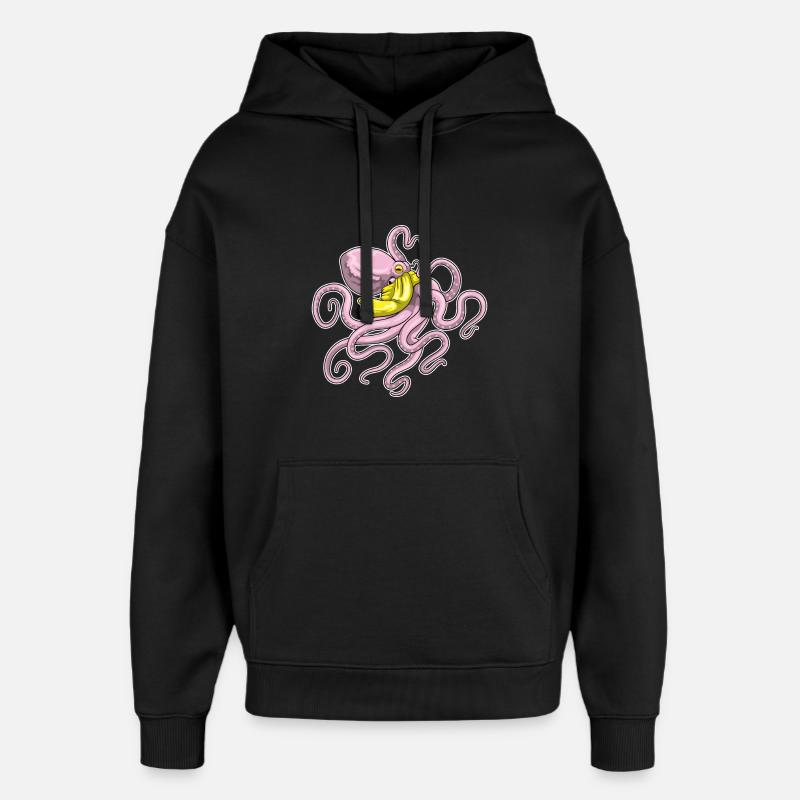 Echarpe de pieuvre - Sweat à capuche unisexe Stanley/Stella Oversized - noir