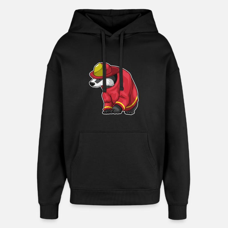 Brigade des pompiers Badger - Sweat à capuche unisexe Stanley/Stella Oversized - noir