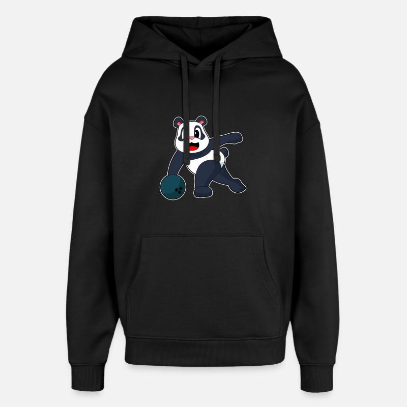 Panda Bowling Bowlingkugel - Oversized Unisex Hoodie von Stanley/Stella - Schwarz