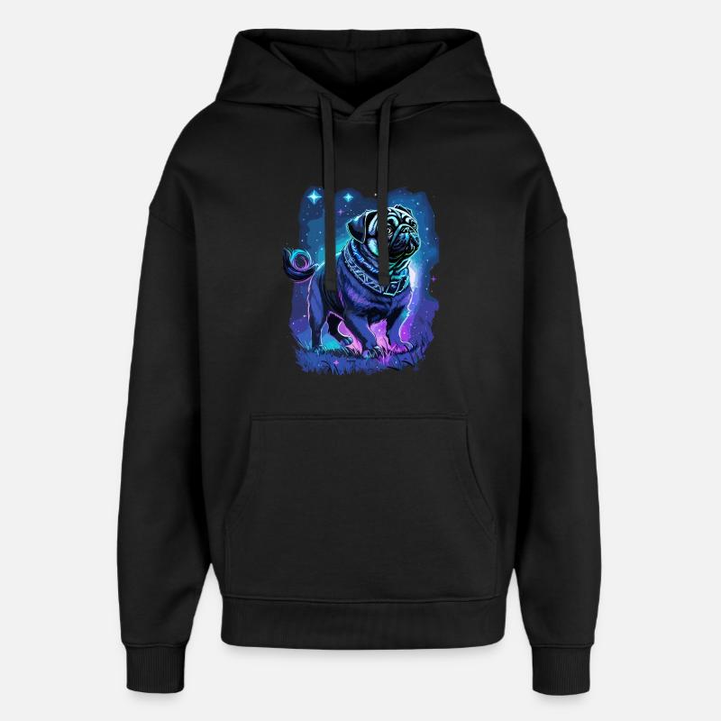 Carlin Chien Minuit Magique - Sweat à capuche unisexe Stanley/Stella Oversized - noir
