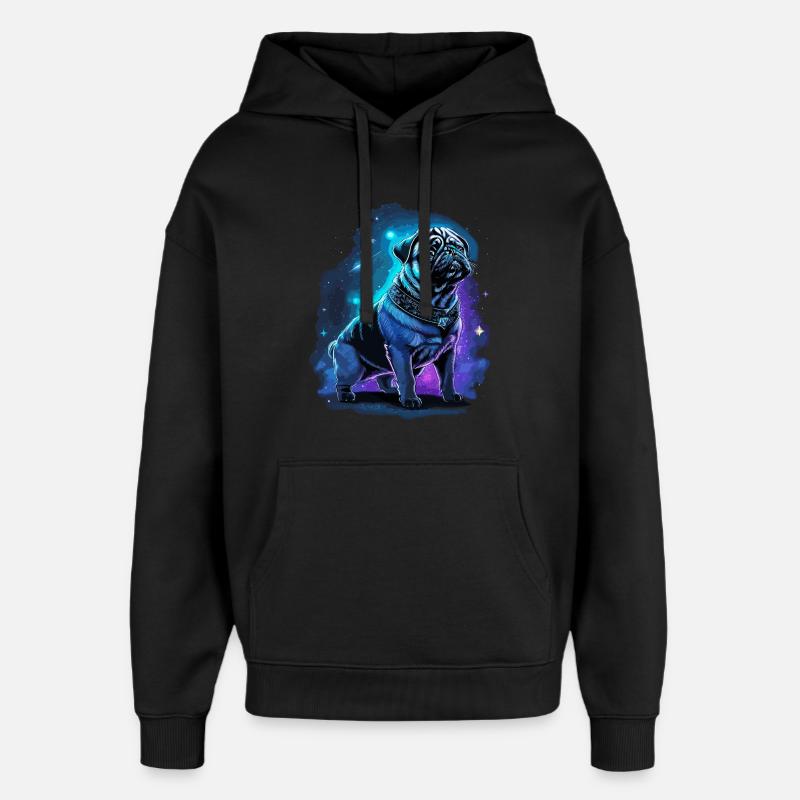Neon Carlin Chien Minuit Magique - Sweat à capuche unisexe Stanley/Stella Oversized - noir