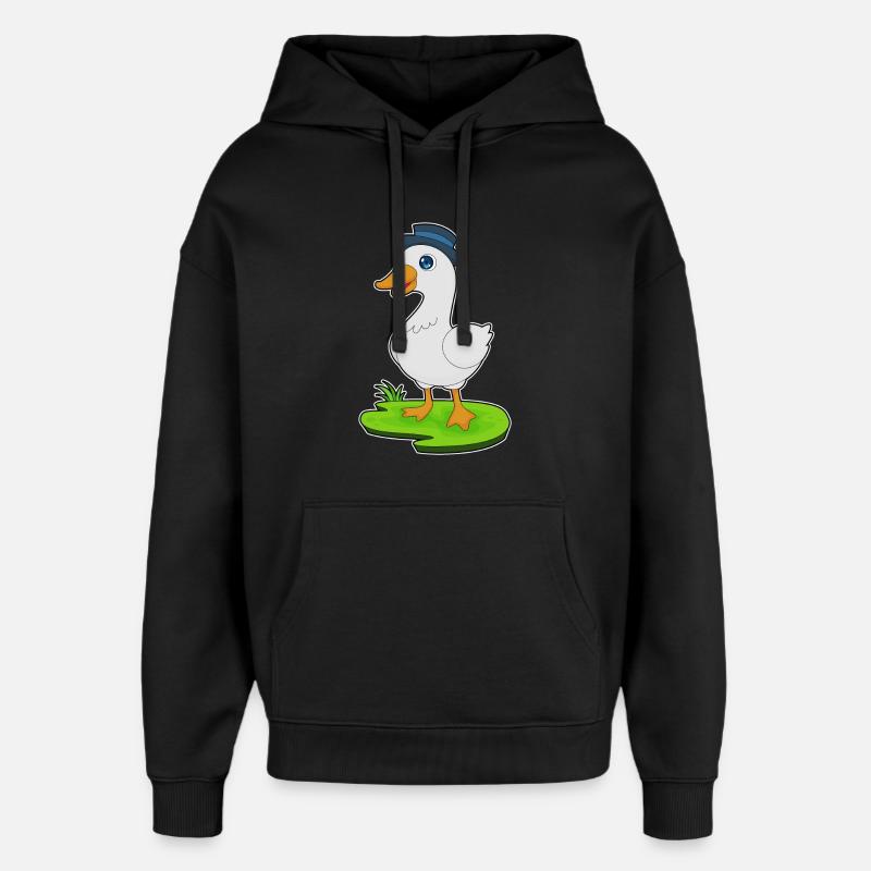 Chapeau de gentleman canard - Sweat à capuche unisexe Stanley/Stella Oversized - noir