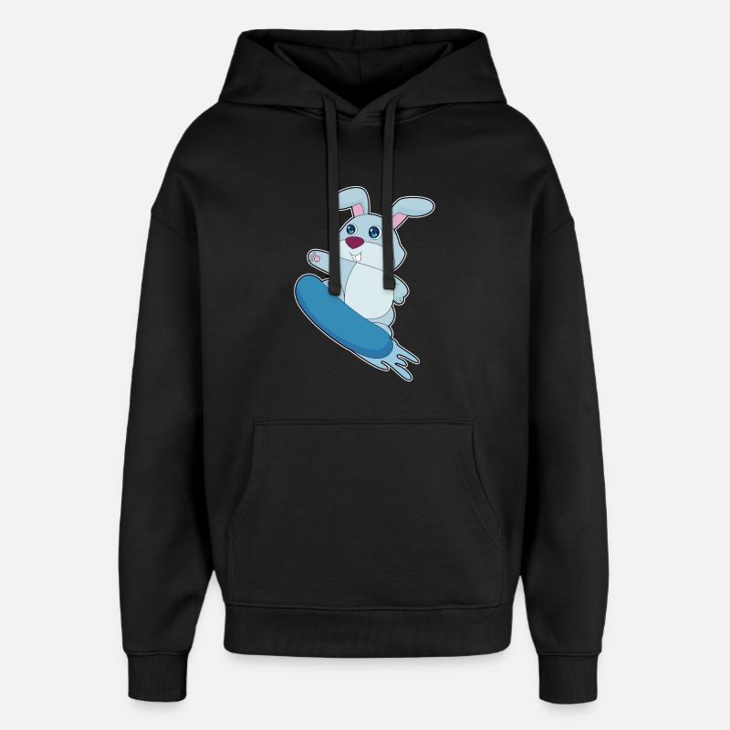 Rabbit Snowboarder Snowboard - Sweat à capuche unisexe Stanley/Stella Oversized - noir