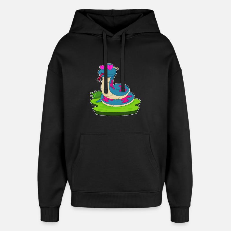 Lunettes serpent - Sweat à capuche unisexe Stanley/Stella Oversized - noir