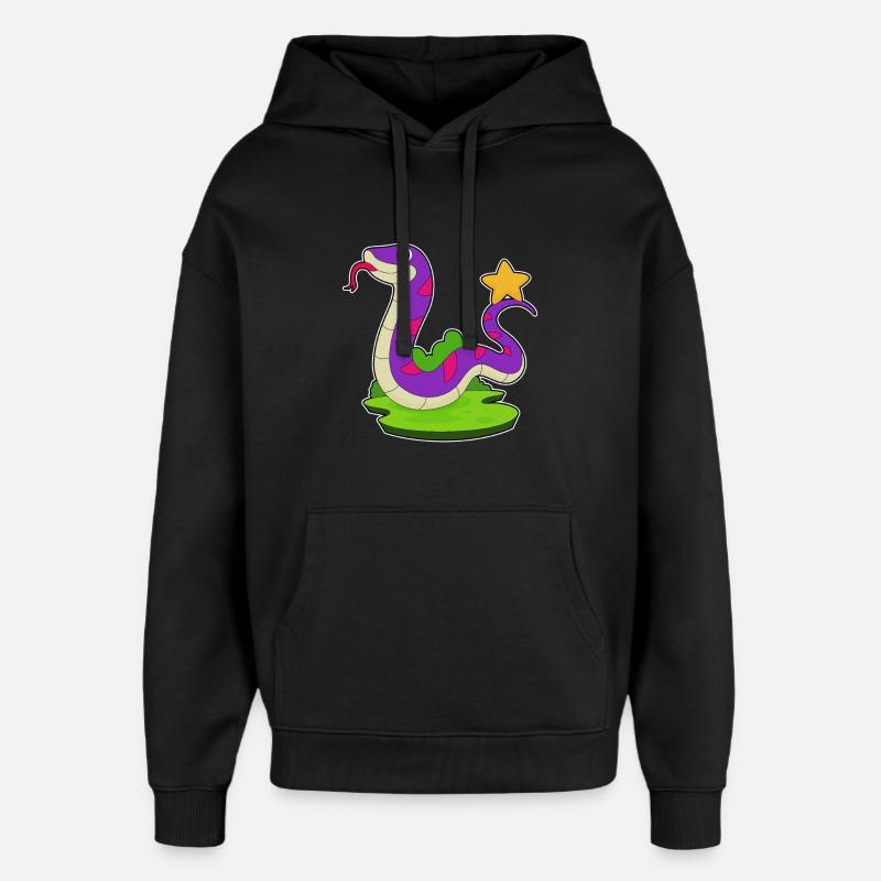 Schlange Stern - Oversized Unisex Hoodie von Stanley/Stella - Schwarz
