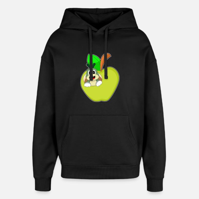 Pomme chenille - Sweat à capuche unisexe Stanley/Stella Oversized - noir