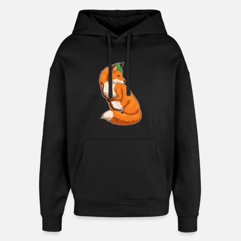 Fox Archer Bow - Oversized Unisex Hoodie by Stanley/Stella - black