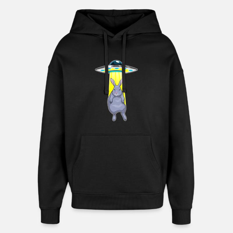 Lapin vaisseau spatial Espace - Sweat à capuche unisexe Stanley/Stella Oversized - noir