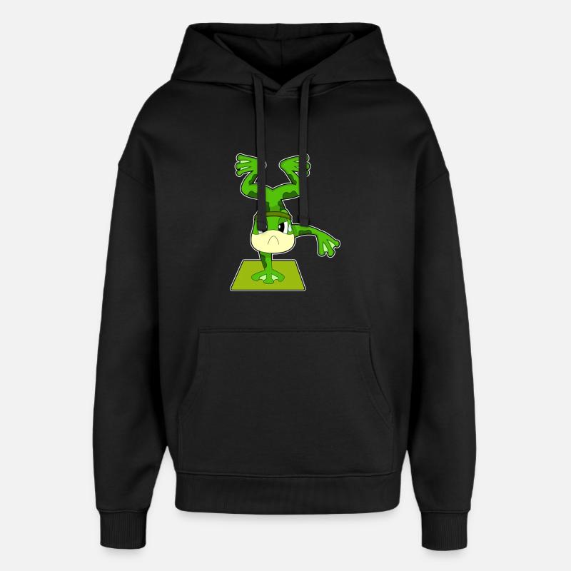 Support de fitness Frog - Sweat à capuche unisexe Stanley/Stella Oversized - noir