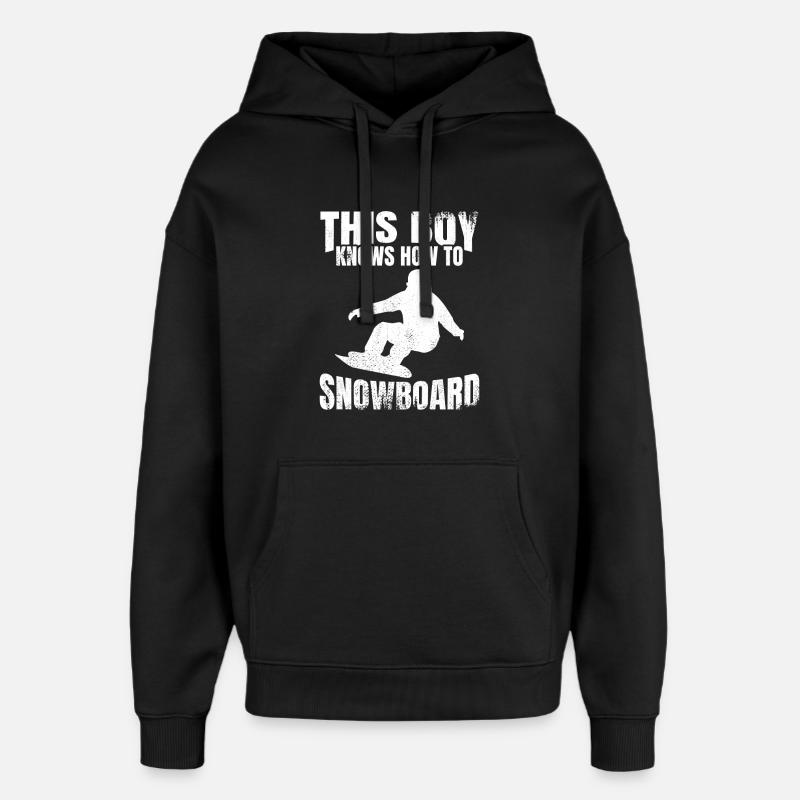 Garçon de snowboard - Sweat à capuche unisexe Stanley/Stella Oversized - noir