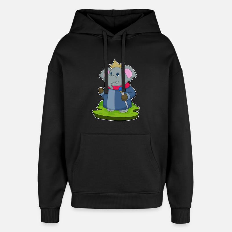Couronne d’éléphant - Sweat à capuche unisexe Stanley/Stella Oversized - noir
