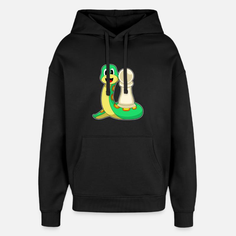 Schlange Schachfigur Bauer Schach - Oversized Unisex Hoodie von Stanley/Stella - Schwarz