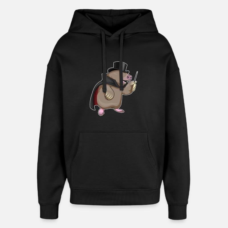 Mole Wizard Wand - Oversized Unisex Hoodie by Stanley/Stella - black
