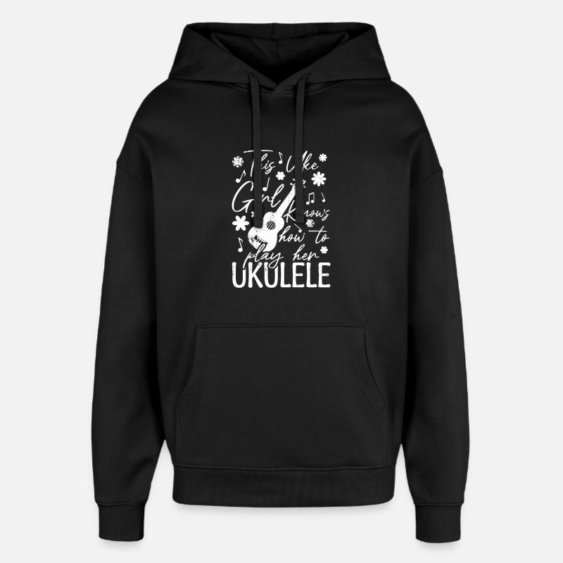 Ukulele Mädel - Oversized Unisex Hoodie von Stanley/Stella - Schwarz