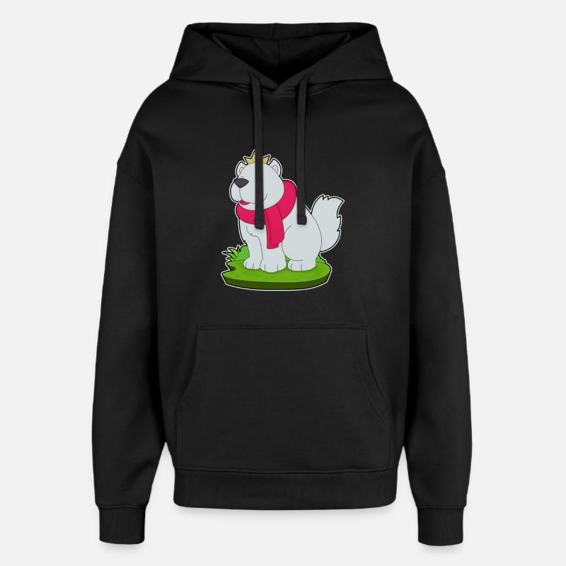 Chien Prince Crown - Sweat à capuche unisexe Stanley/Stella Oversized - noir
