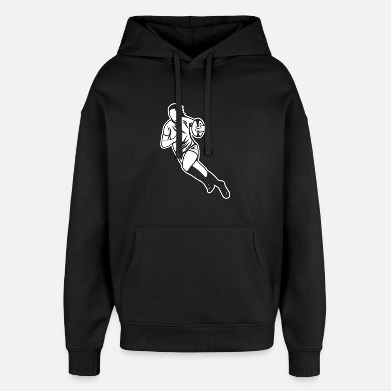 Joueur de rugby - Sweat à capuche unisexe Stanley/Stella Oversized - noir